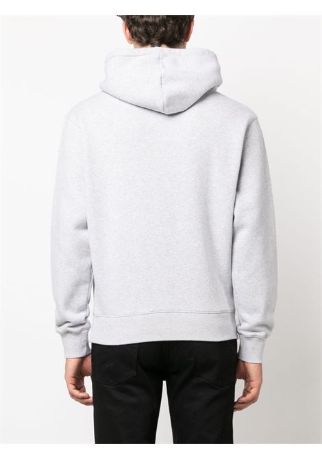 Grey logo-print drawstring sweatshirt - men MAISON KITSUNÉ | LM00708KM0307H120